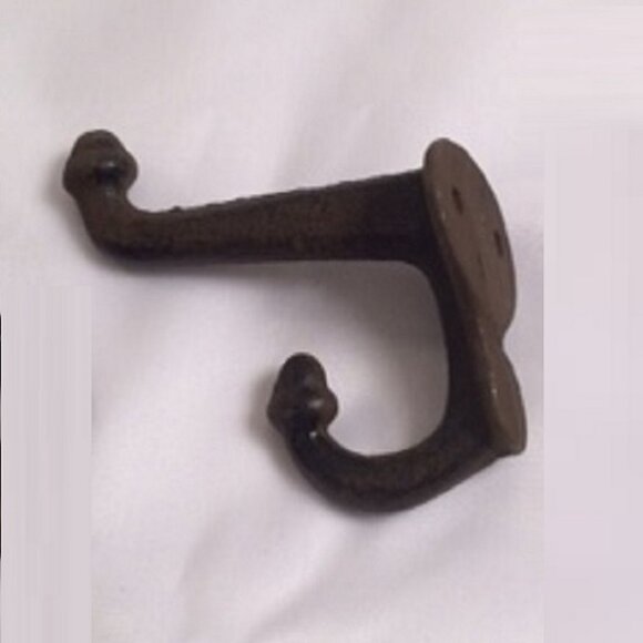 One (1) Cast Iron Rustic Double Acorn Wall Hooks 3" deep One (1) 0170-531705 R - Picture 4 of 16
